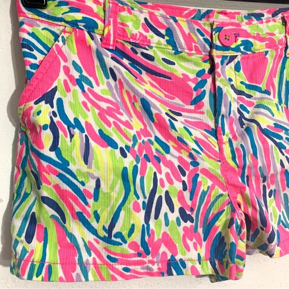 Lilly Pulitzer Girls Callahan Shorts Hot Pink summer adjustable EUC size 12 - Picture 2 of 6